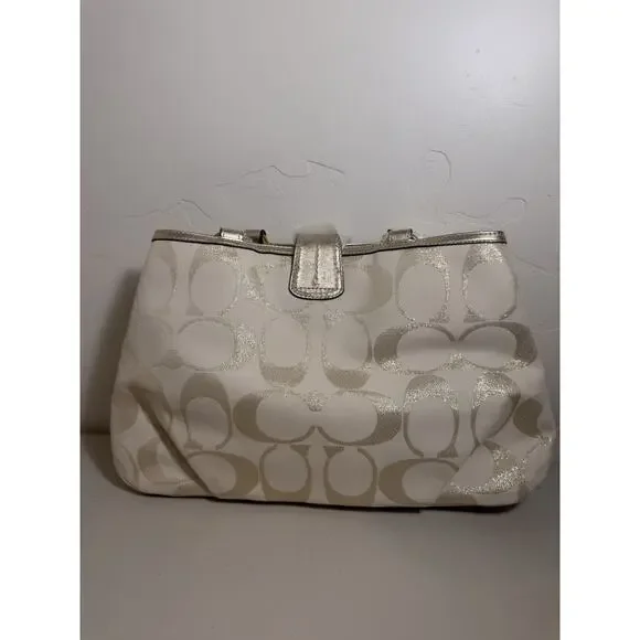 NWT Coach F20583 Soho Signature Metallic Carryall B4 Gold Tote Y2K Style